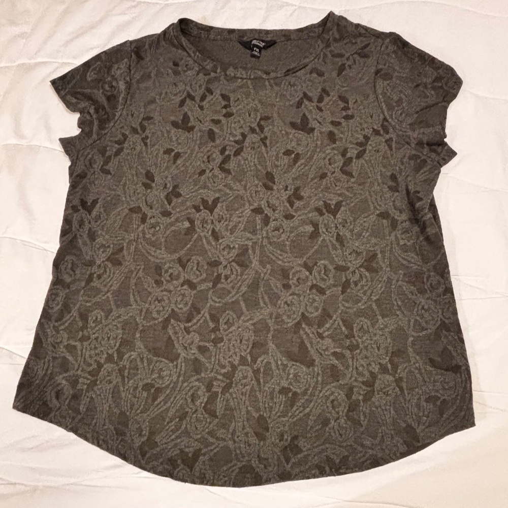 Simply Vera T-shirt Short Sleeves Scoop Neck Olive Green PXL.